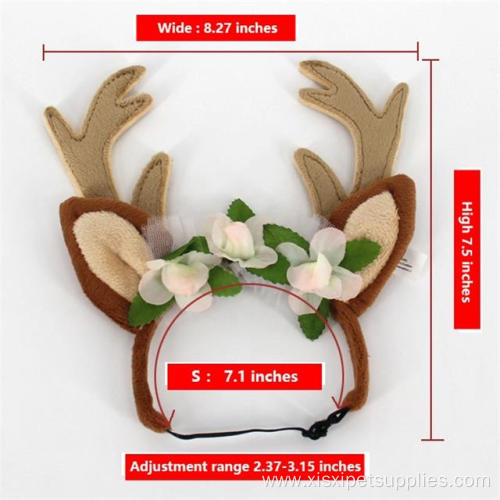 Cute Elk Christmas Cat Dog Hat Headwear